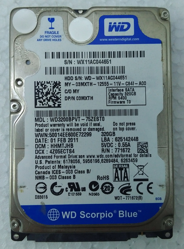 قیمت هارد وسترن دیجیتال آبی