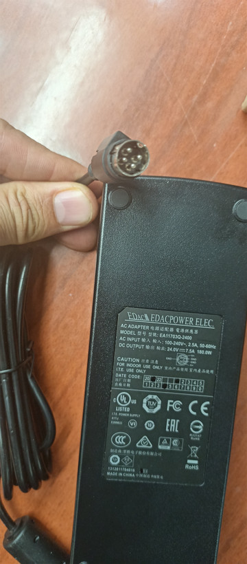 آداپتور شارژر اصلی چهار پین فروشگاهی ۲۴ ولت ۷,۵ آمپری 180 وات مناسب صندوق های فروشگاهی